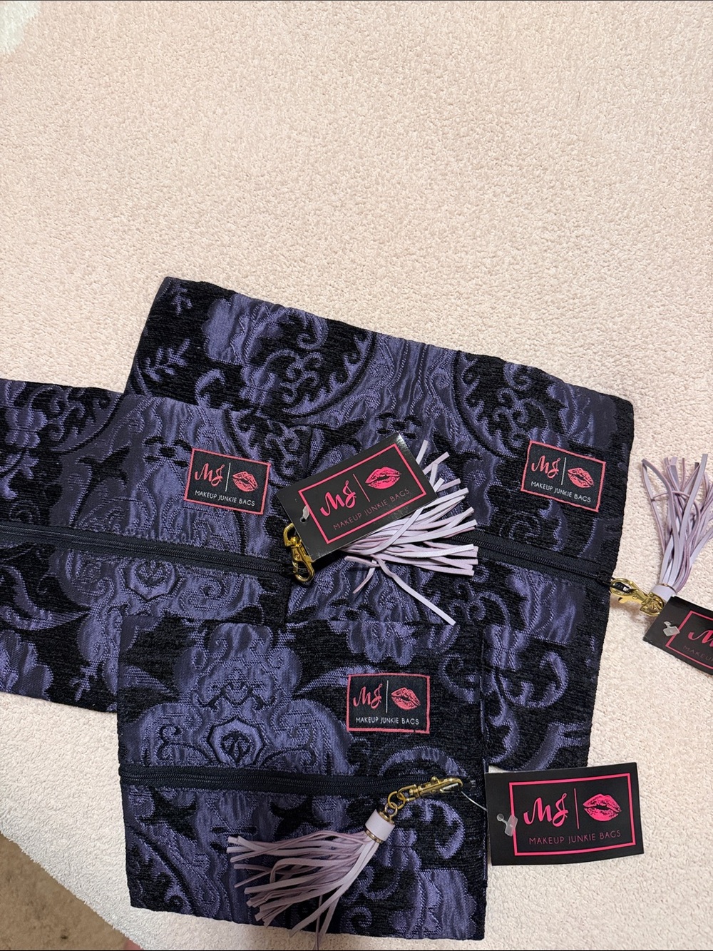 Makeup Junkie Bag 3 Pc Cosmetic Set NWT